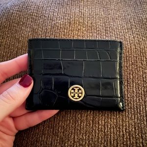 Tory Burch Black Leather Card Case